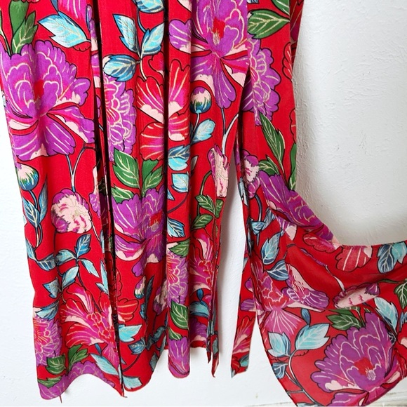 & Other Stories Red Floral Maxi Dress Bold Florals Sz 8 - Picture 4 of 8